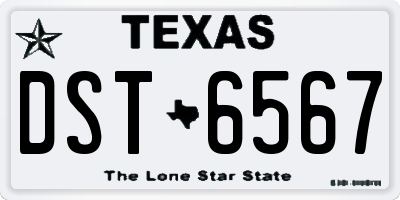 TX license plate DST6567