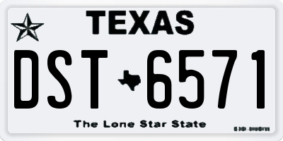 TX license plate DST6571