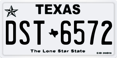 TX license plate DST6572