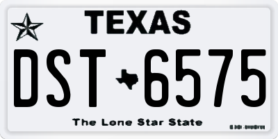 TX license plate DST6575