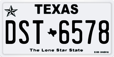 TX license plate DST6578