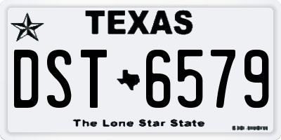 TX license plate DST6579