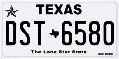 TX license plate DST6580