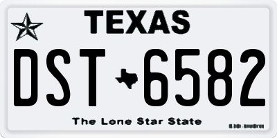 TX license plate DST6582