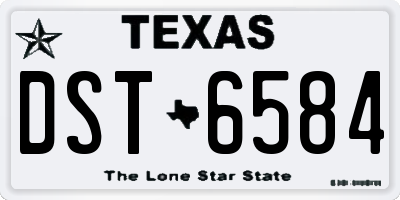 TX license plate DST6584