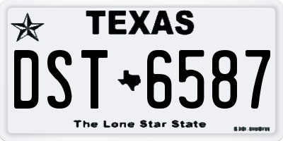 TX license plate DST6587