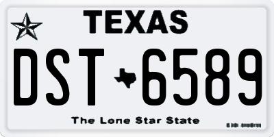 TX license plate DST6589