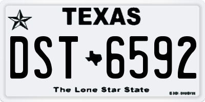 TX license plate DST6592