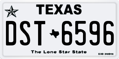 TX license plate DST6596