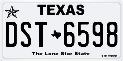 TX license plate DST6598