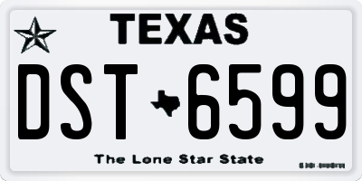 TX license plate DST6599