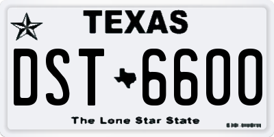 TX license plate DST6600