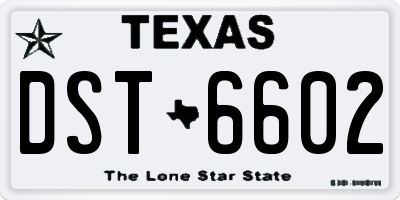 TX license plate DST6602