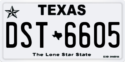 TX license plate DST6605
