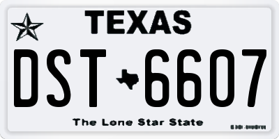 TX license plate DST6607