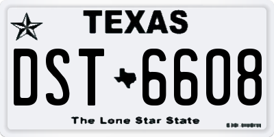 TX license plate DST6608
