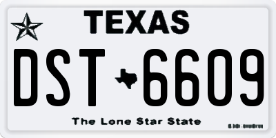 TX license plate DST6609