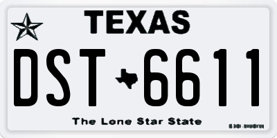 TX license plate DST6611