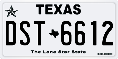 TX license plate DST6612