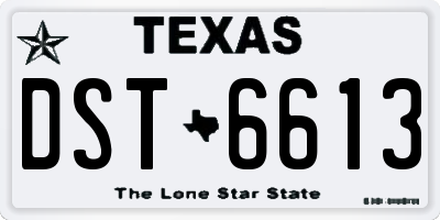 TX license plate DST6613