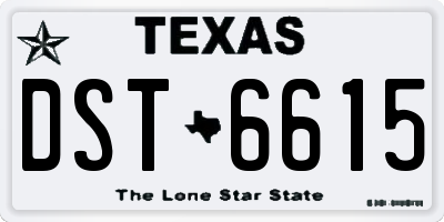TX license plate DST6615