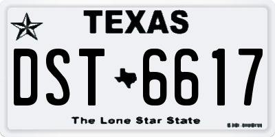TX license plate DST6617