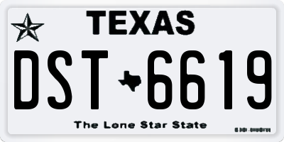 TX license plate DST6619