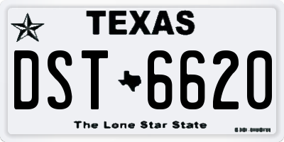 TX license plate DST6620