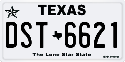 TX license plate DST6621