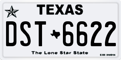 TX license plate DST6622