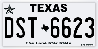 TX license plate DST6623