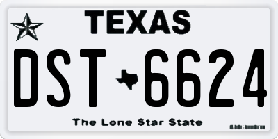 TX license plate DST6624