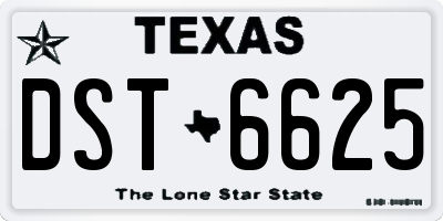 TX license plate DST6625