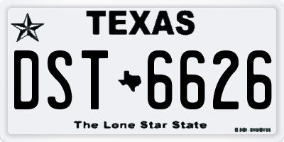 TX license plate DST6626