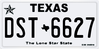 TX license plate DST6627