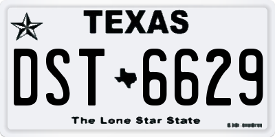 TX license plate DST6629
