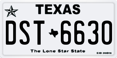 TX license plate DST6630