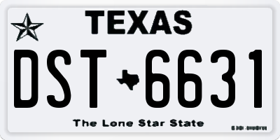 TX license plate DST6631