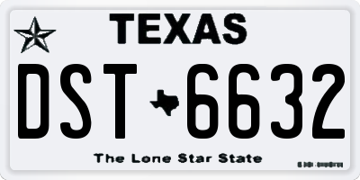 TX license plate DST6632