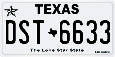 TX license plate DST6633