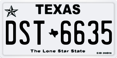 TX license plate DST6635