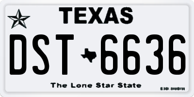 TX license plate DST6636