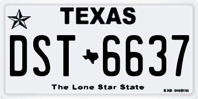 TX license plate DST6637