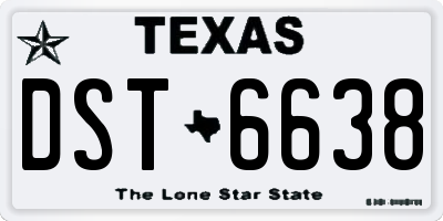 TX license plate DST6638