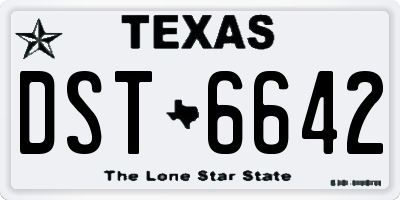 TX license plate DST6642