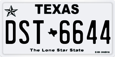 TX license plate DST6644