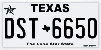 TX license plate DST6650