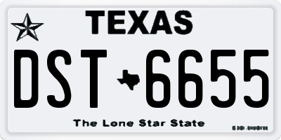 TX license plate DST6655
