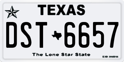 TX license plate DST6657
