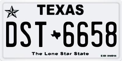 TX license plate DST6658